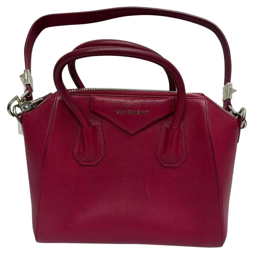 Givenchy Small Antigona Top Handle Bag in Burgundy Goat Leather